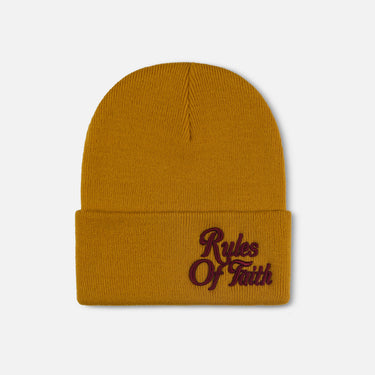 Ska Beanie Mustard/Maroon