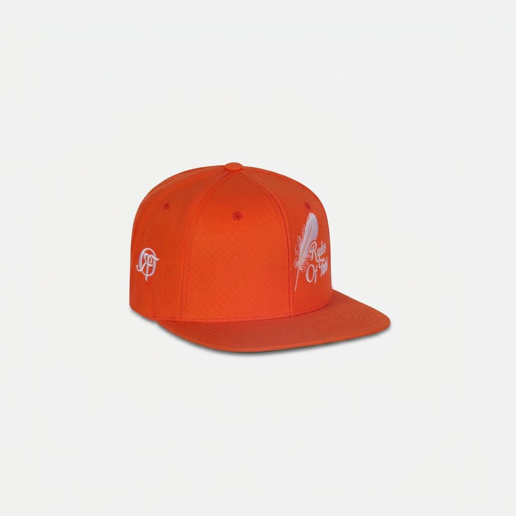 Feather Cap Orange/White