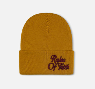 Ska Beanie Mustard/Maroon