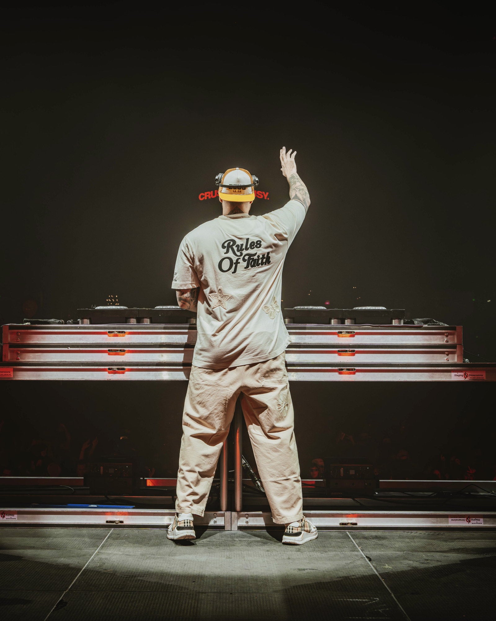 Crusy in Rules of Faith on stage in Ibiza