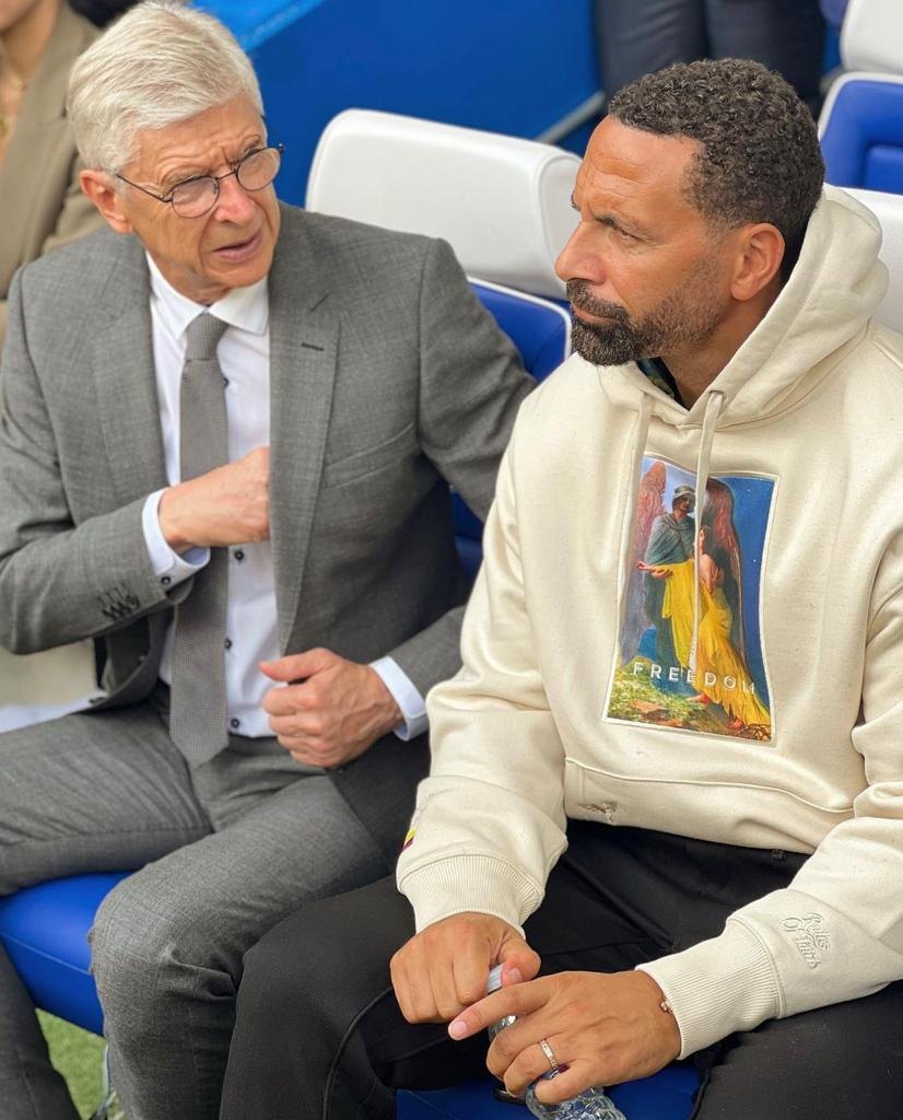 Arsène Wenger and Rio Ferdinand at Game4Ukraine