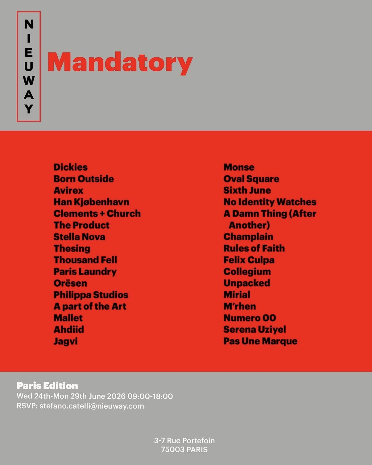 Mandatory, Paris
