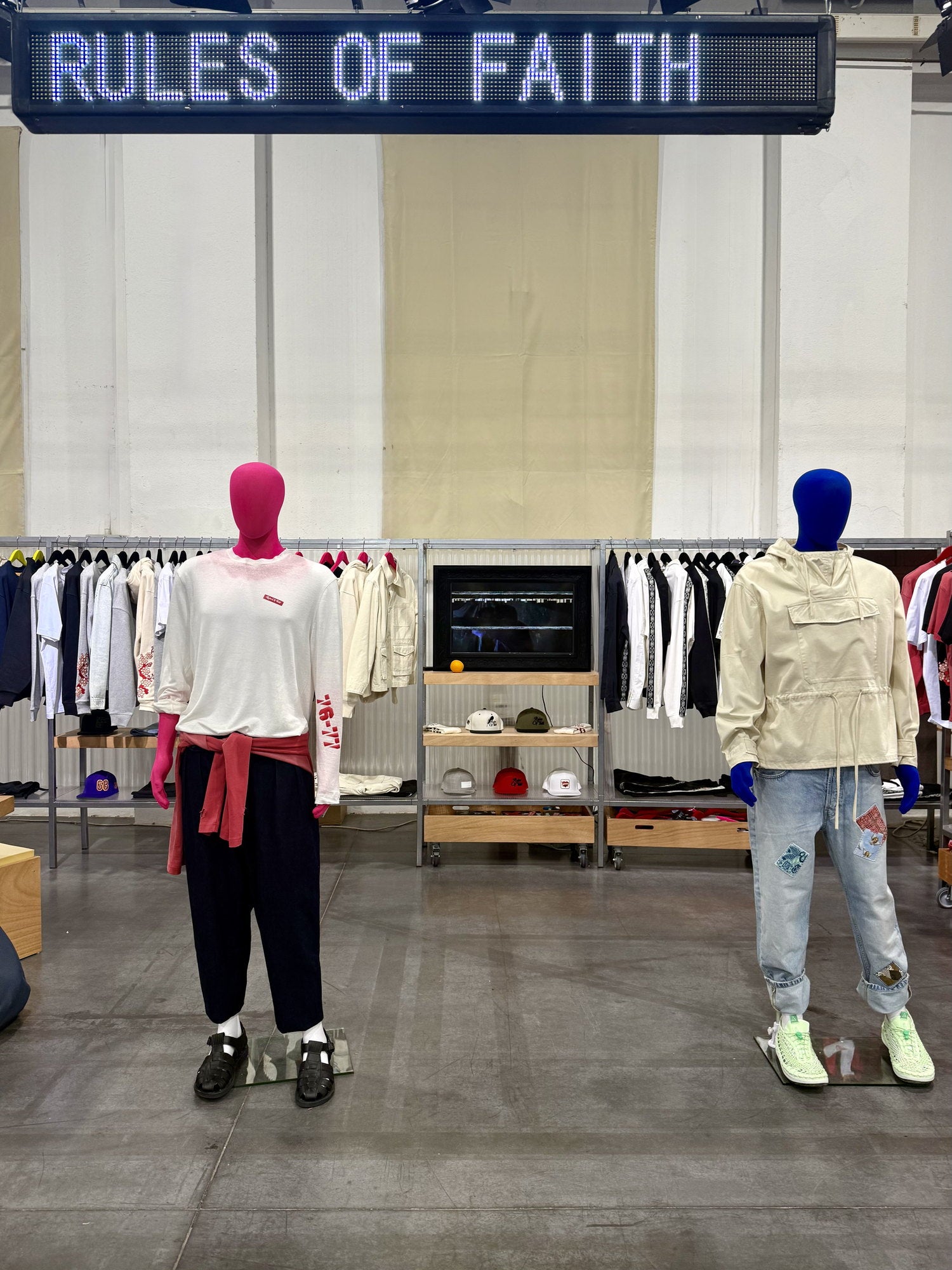 Rules of Faith stand at Pitti Immagine Uomo, Florence