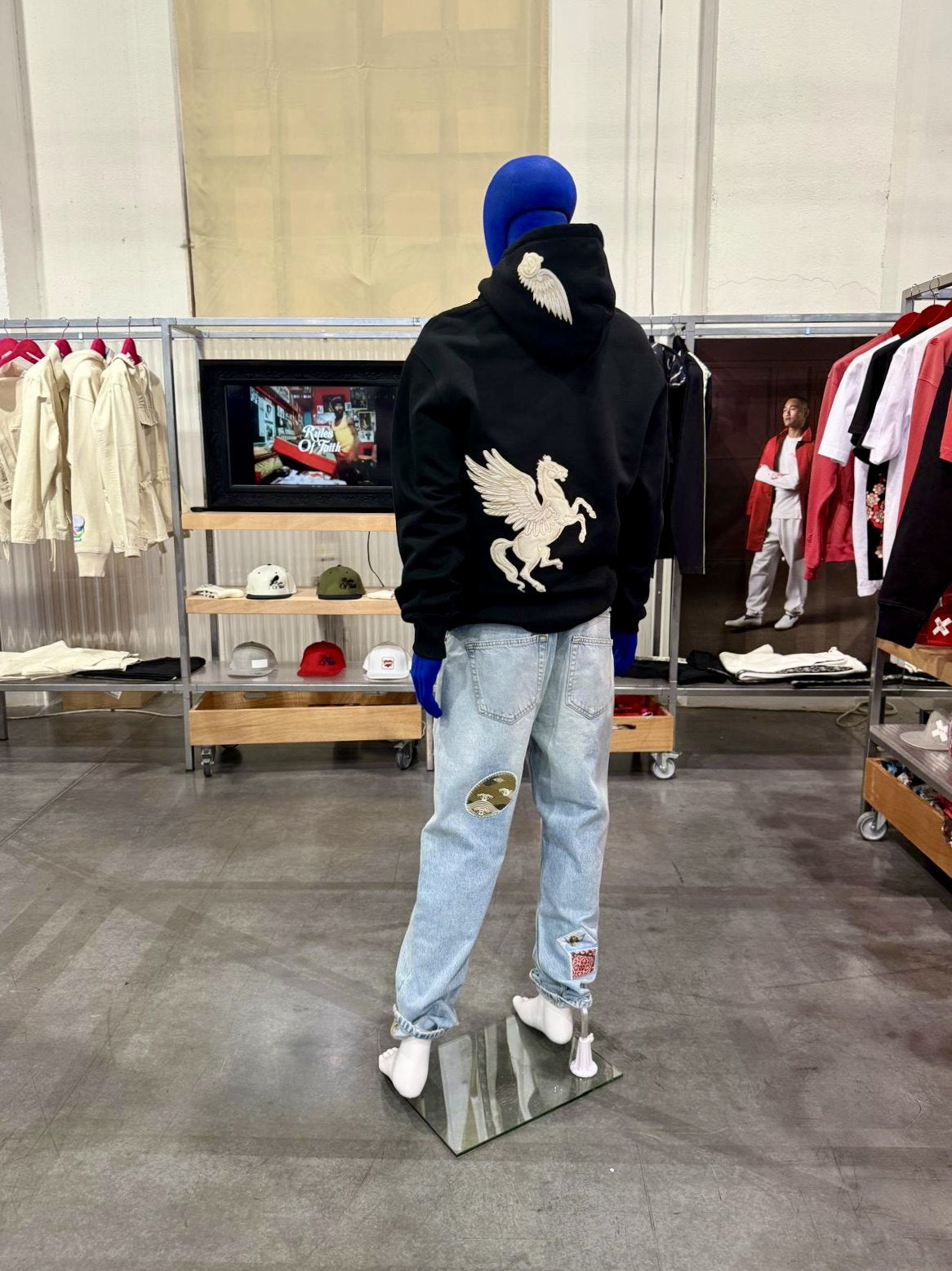 Eagle hoodie on the mannequin at Pitti Uomo