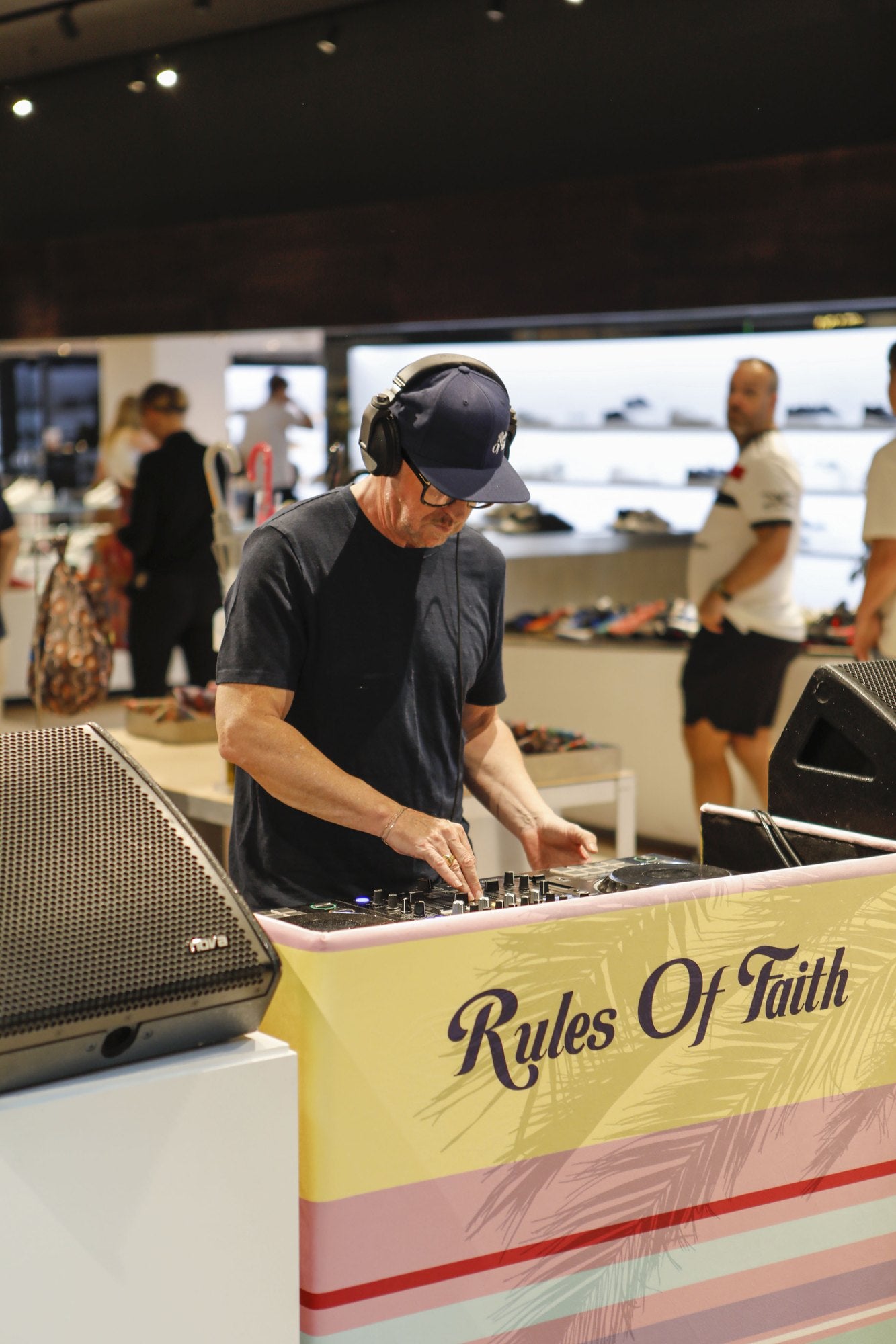 DJ at the Rules of Faith booth, Selfridges Summer of Sound